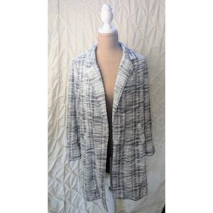 Women's Black & White Business Casual Lightweight Blazer Jacket‎ Size Medium